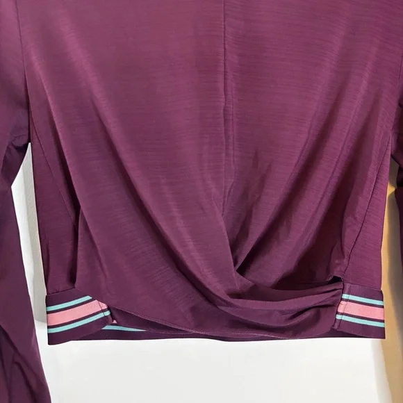 Fabletics Size Large Eco-Conscious Front Twist Long-Sleeve Purple Workout Top - Picture 3 of 11